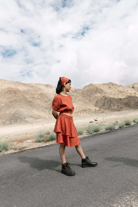 2 Layer play skirt and crop top set - Chi Linen