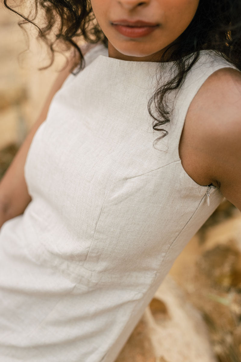 Strappy back shift Dress - Chi Linen
