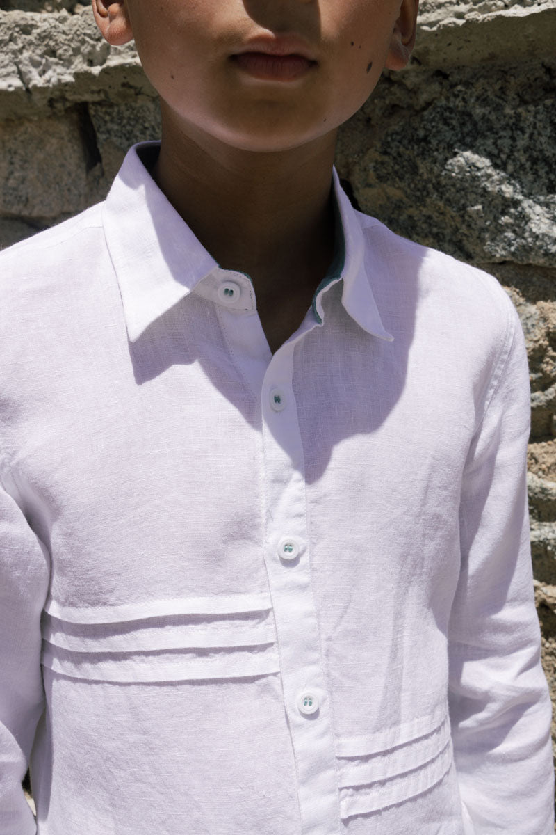 Pleated shirt & Trouser Co-ord set - Chi Linen