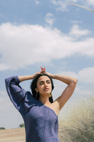 Classic one shoulder dress - Chi Linen