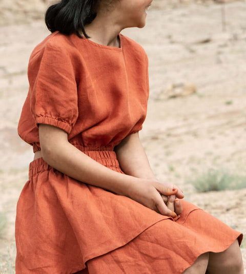 2 Layer play skirt and crop top set - Chi Linen