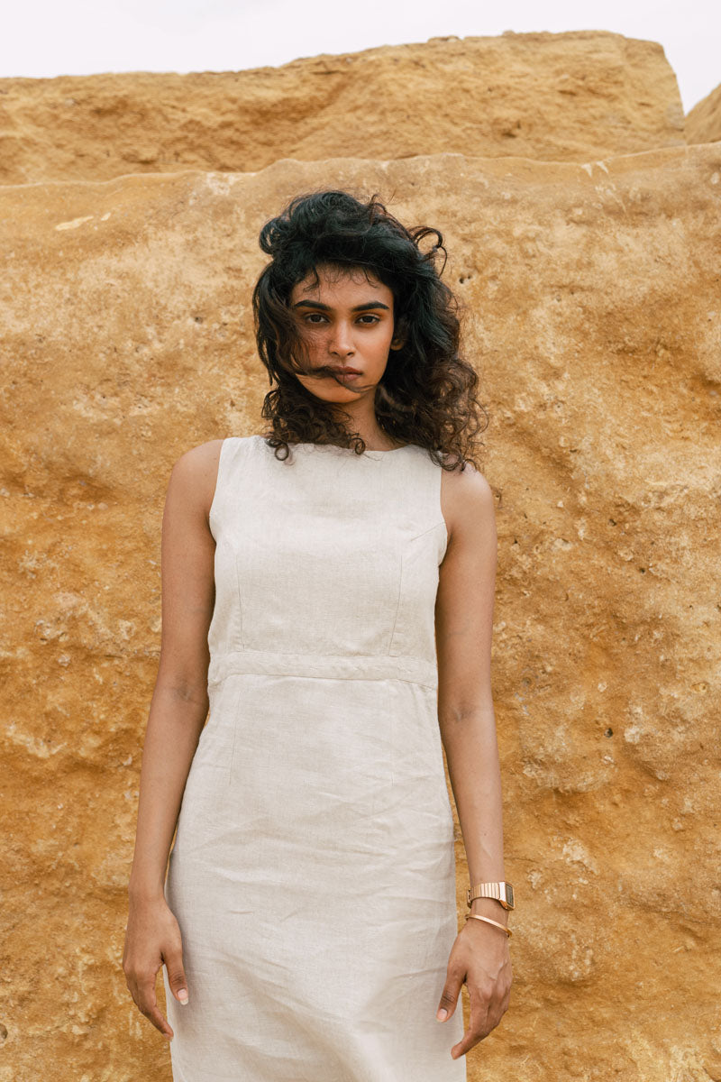 Strappy back shift Dress - Chi Linen