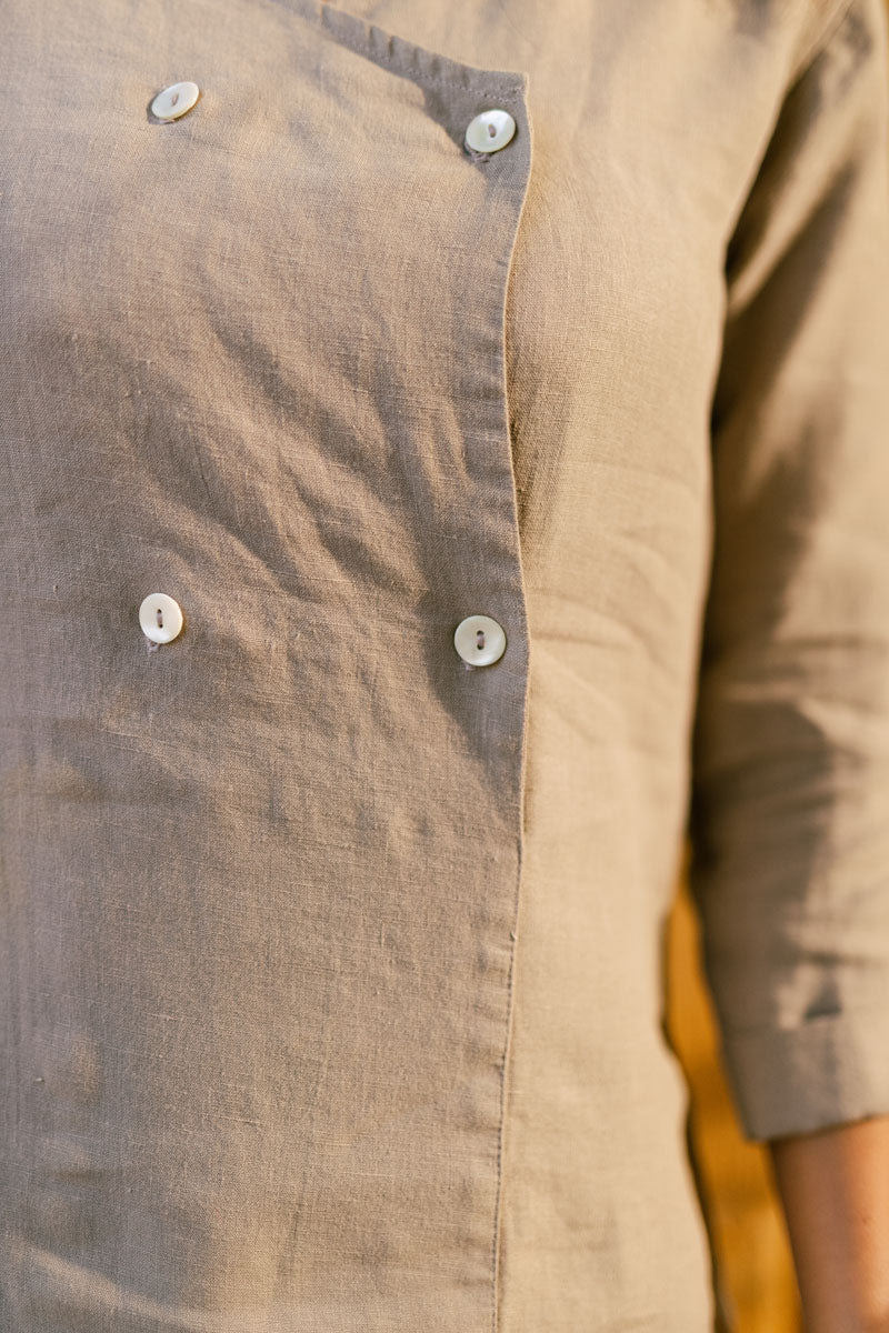 Four button Dress - Chi Linen