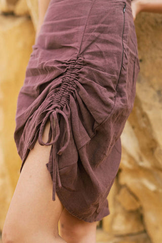Drawstring skirt with bustier top - Chi Linen