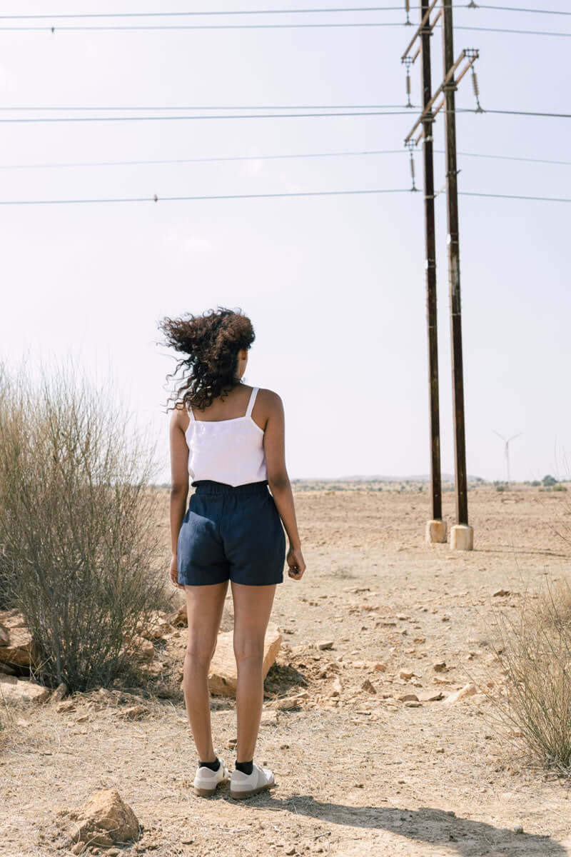 Frill waist shorts - Chi Linen