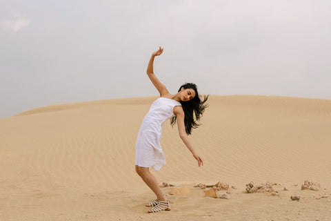One Shoulder criss-cross Dress - Chi Linen