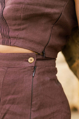 Drawstring skirt with bustier top - Chi Linen