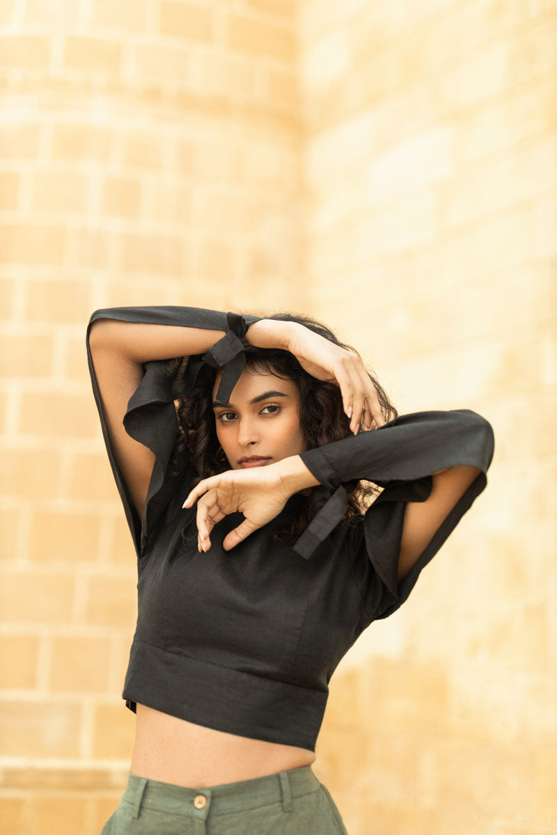 High neck top - Chi Linen
