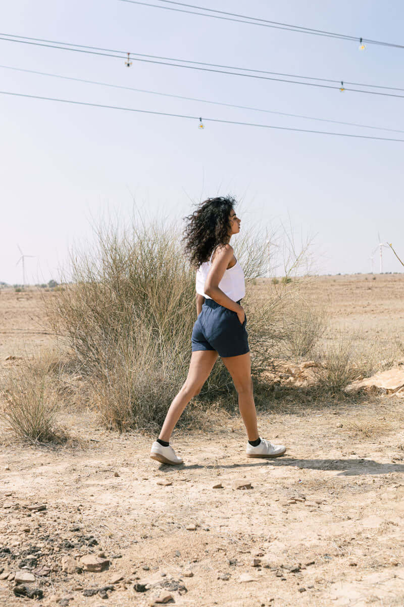 Frill waist shorts - Chi Linen