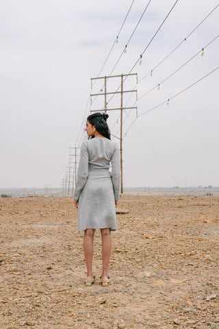 Cropped blazer with skirt co-ord set - Chi Linen