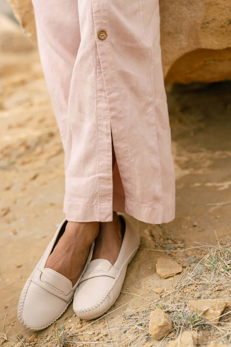 Crop top with slit trouser - Chi Linen