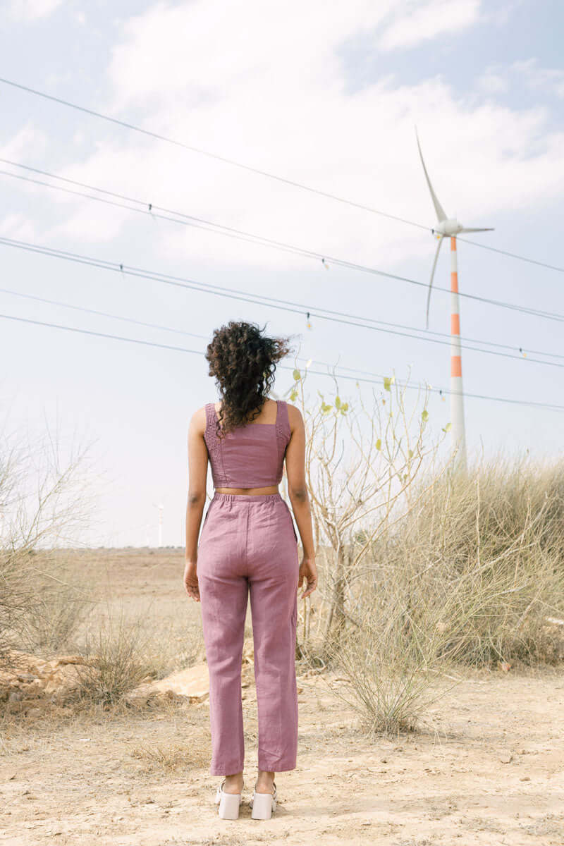 Cut out pleated jumpsuit - Chi Linen