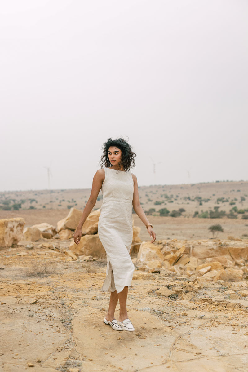 Strappy back shift Dress - Chi Linen