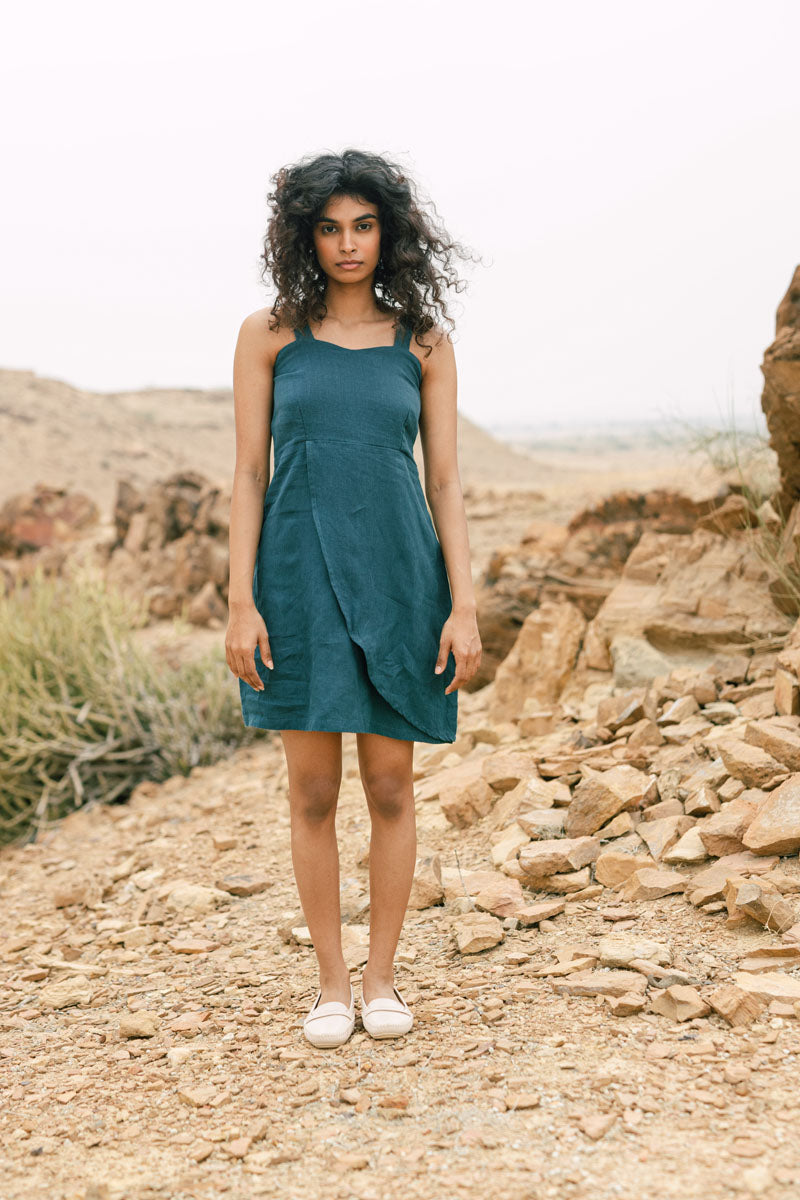 Braided Strap Dress - Chi Linen