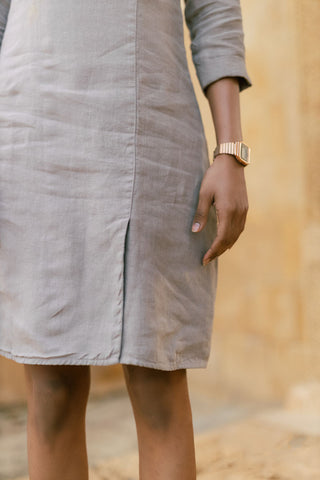 Four button Dress - Chi Linen