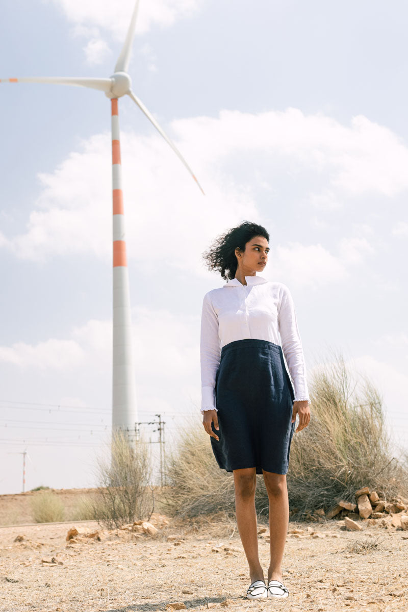 Semi-formal shirt Dress - Chi Linen