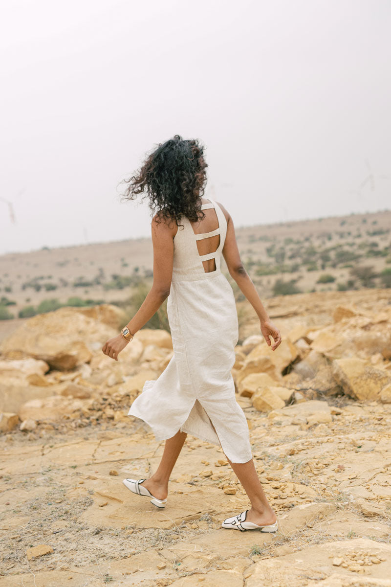 Strappy back shift Dress - Chi Linen