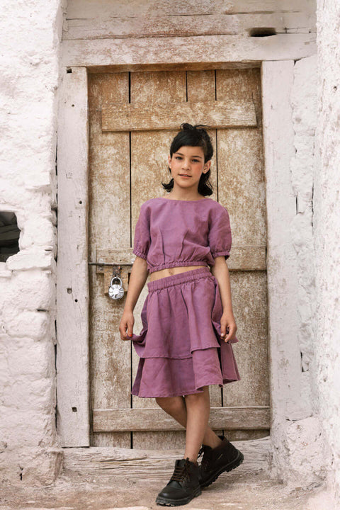 2 Layer play skirt and crop top set - Chi Linen