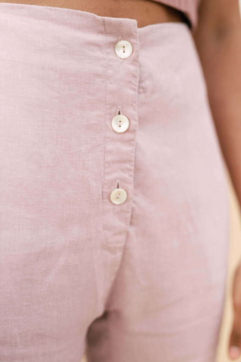 V-back top and high waisted trouser co-ords - Chi Linen