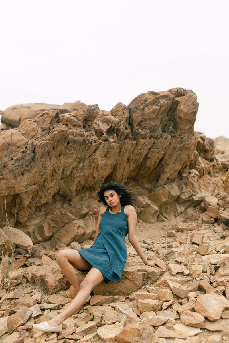 Braided Strap Dress - Chi Linen