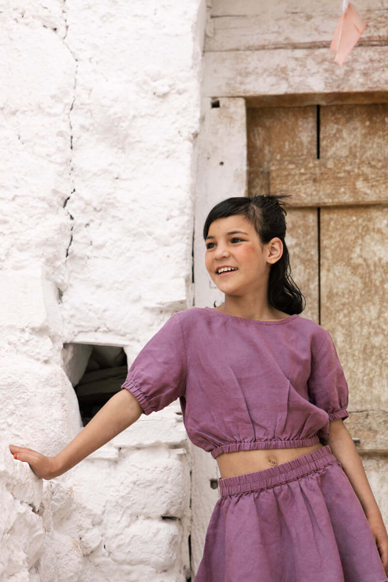 2 Layer play skirt and crop top set - Chi Linen