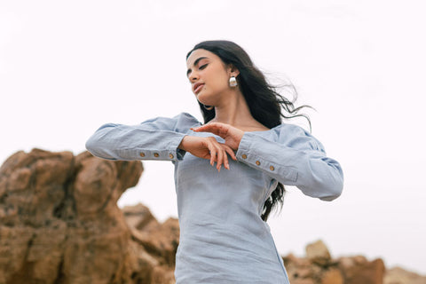 Princess sleeve Dress - Chi Linen