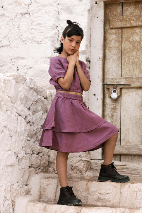 2 Layer play skirt and crop top set - Chi Linen