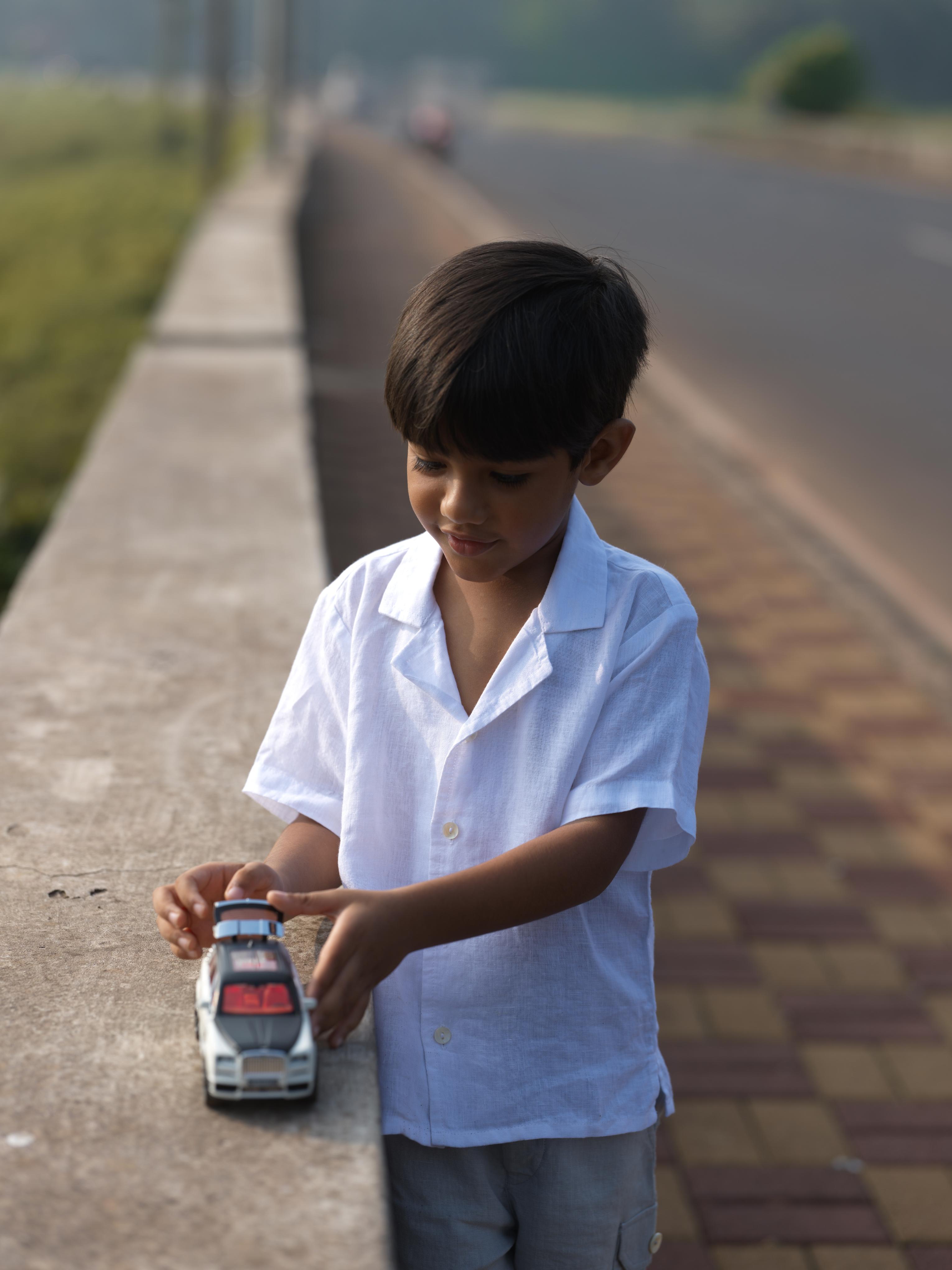 Boys Cuban Collar Shirt White