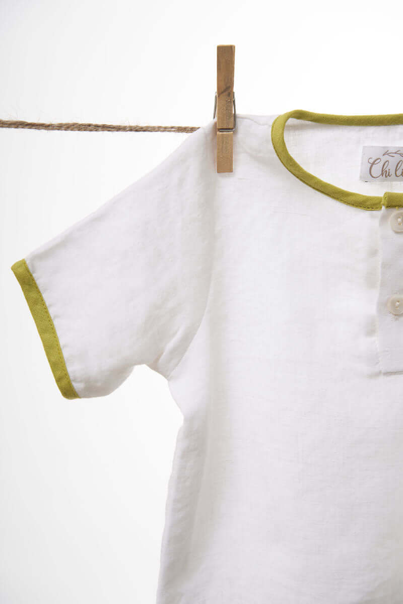 Drawstring Shorts & Shirt Set - Chi Linen