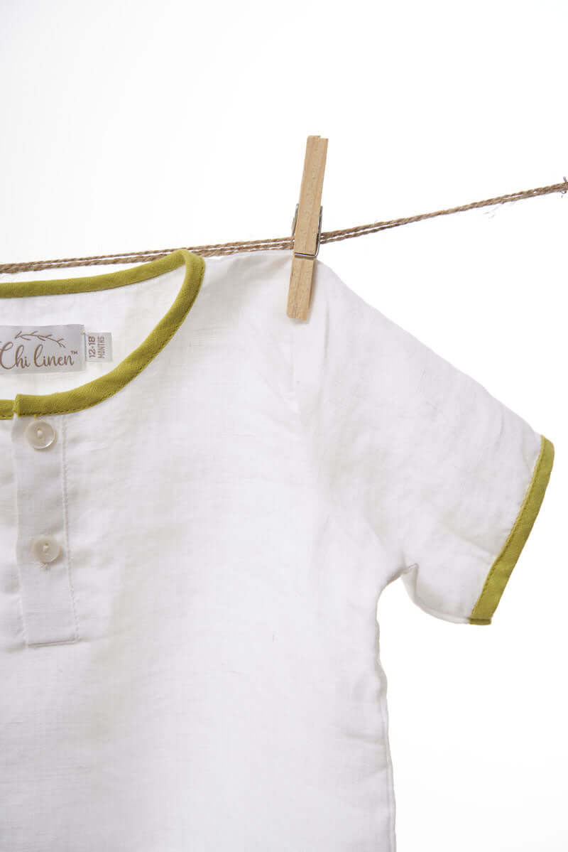 Drawstring Shorts & Shirt Set - Chi Linen