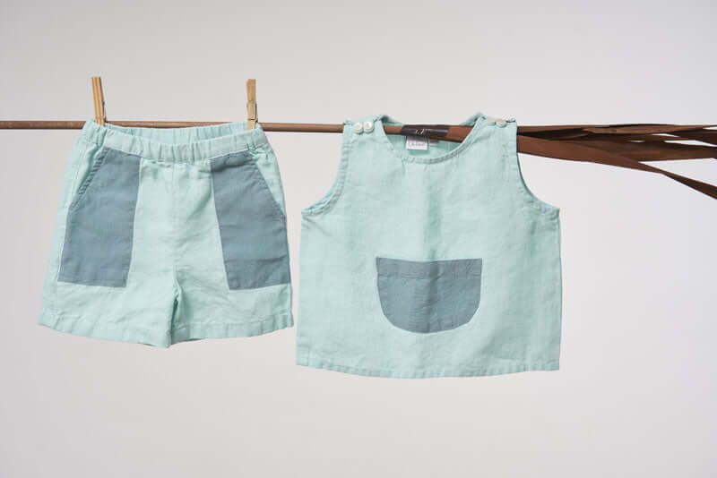 Patch Pocket Top & Bottom Set - Chi Linen