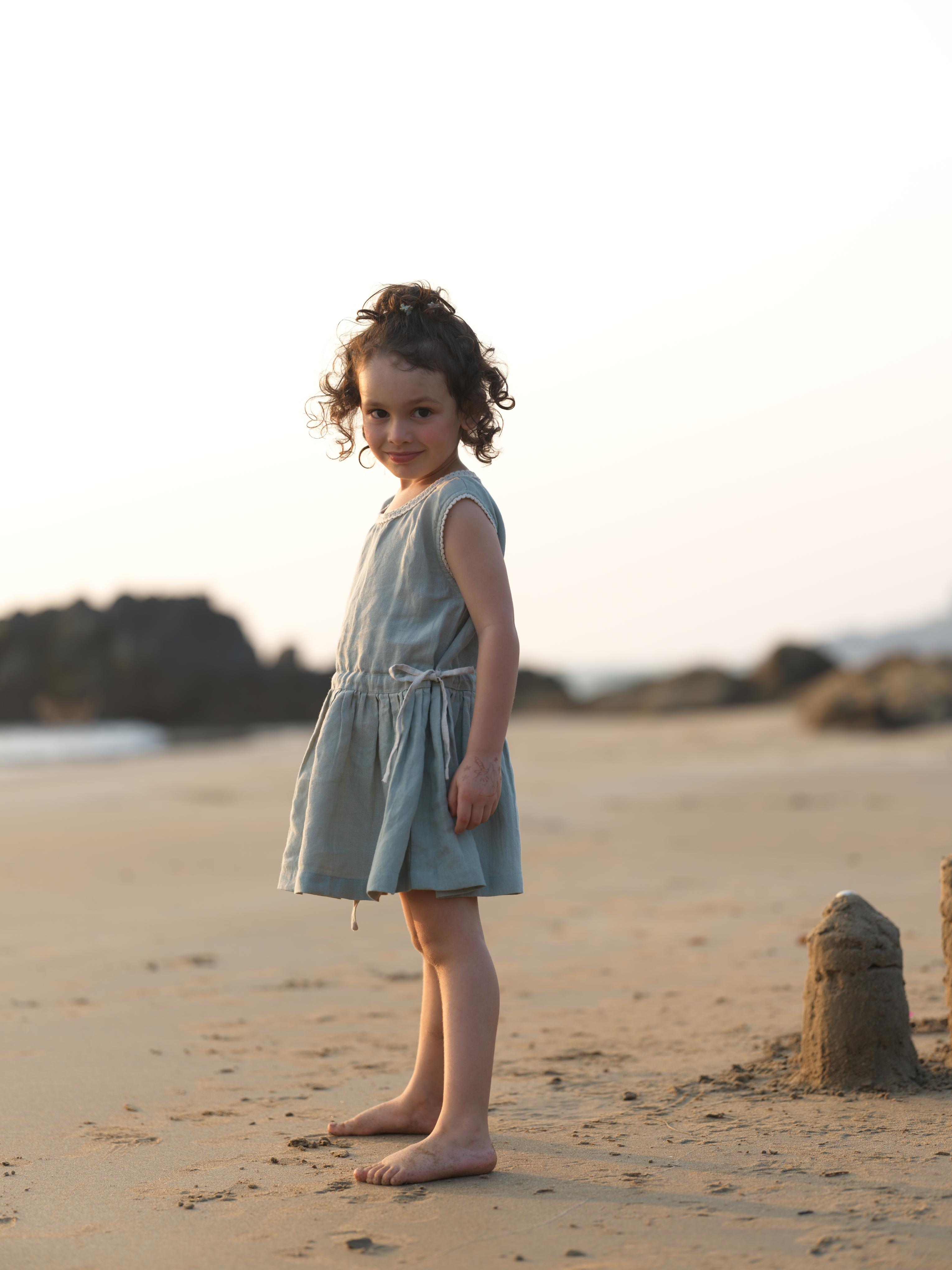 Girls Sleeveless Drawstring Dress Mint Green