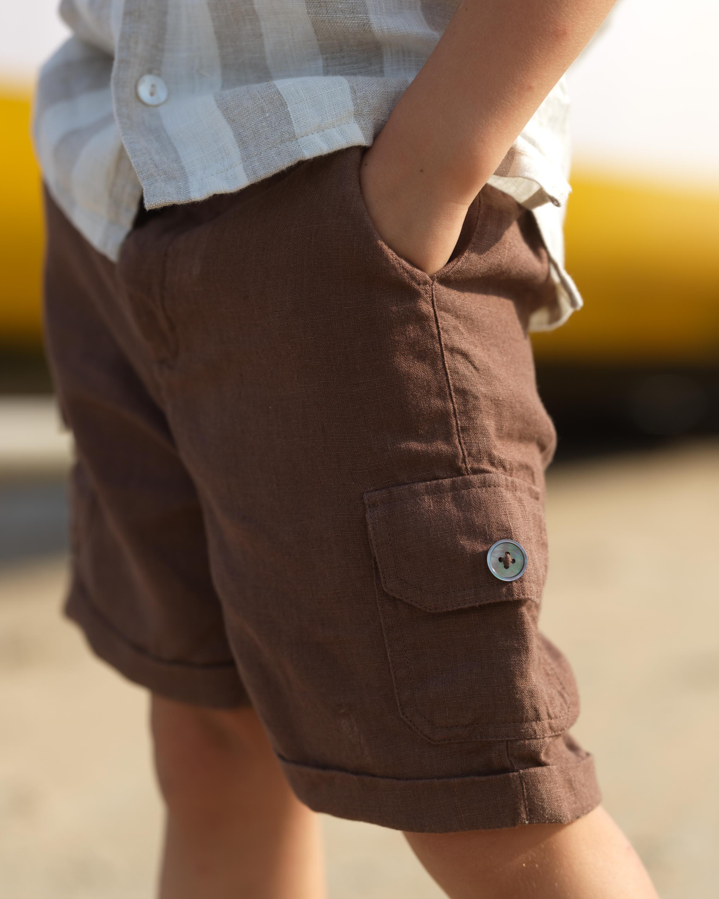 Boys Cargo Shorts Walnut