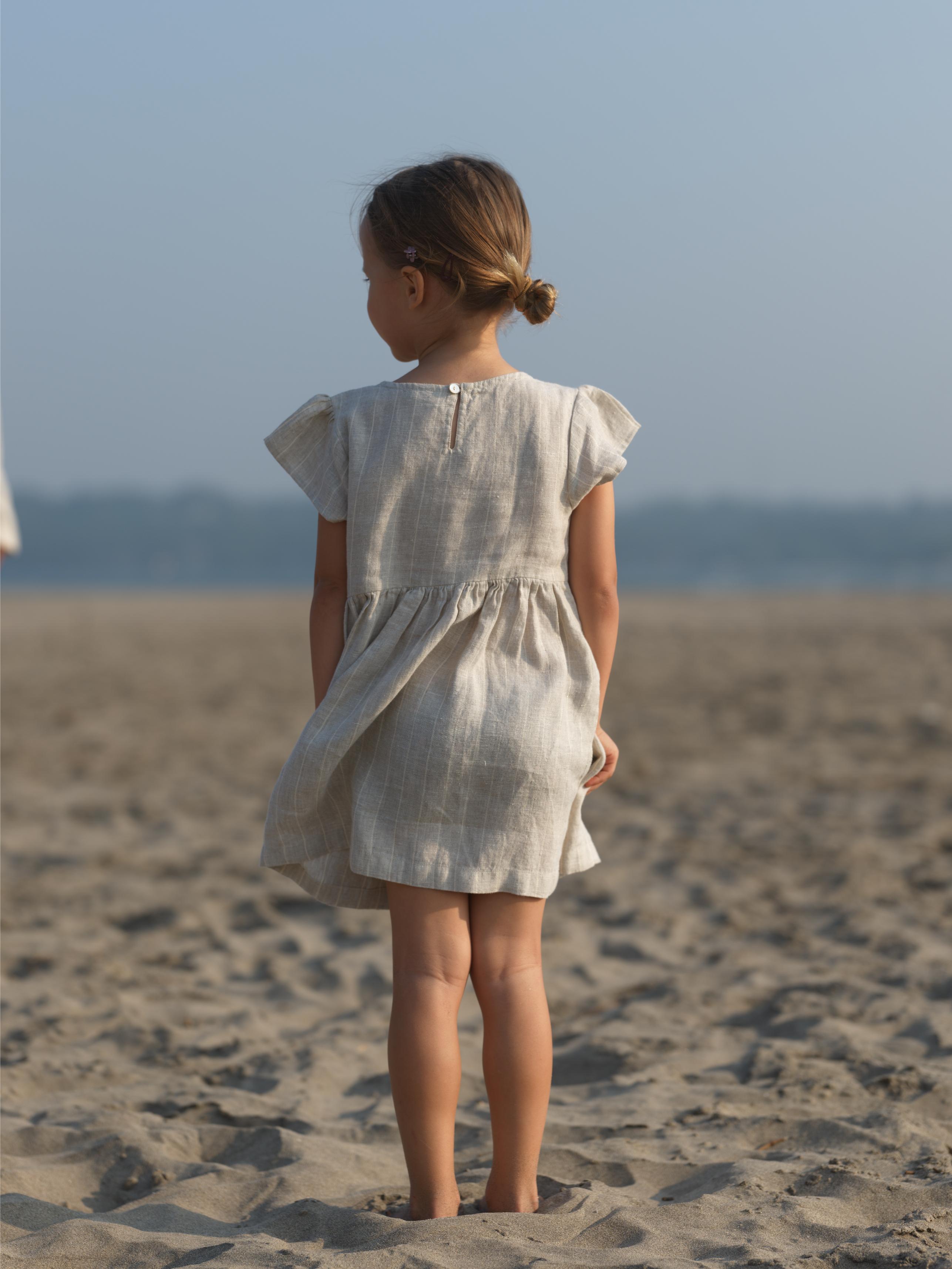 Girl Flared Sleeve Lace Detail Dress Lurex