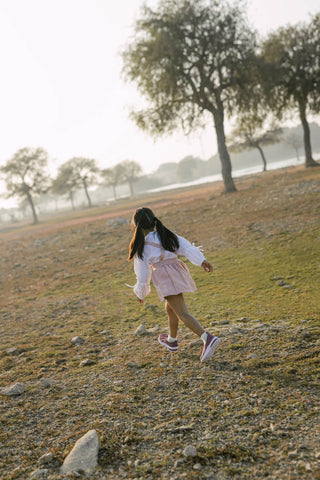 Suspender Skirt With Shirt Set - Chi Linen