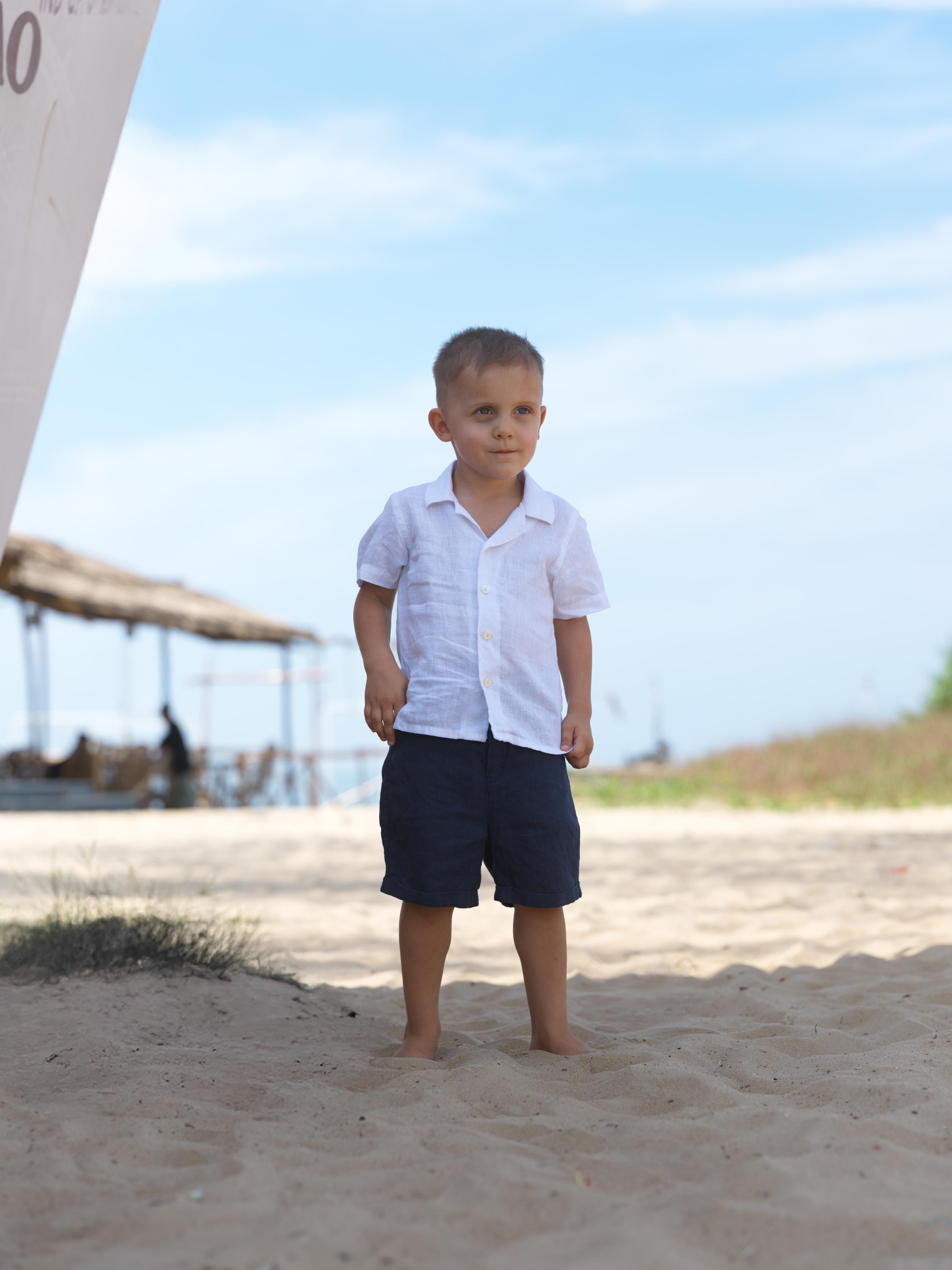 Boys Cuban Collar Shirt White
