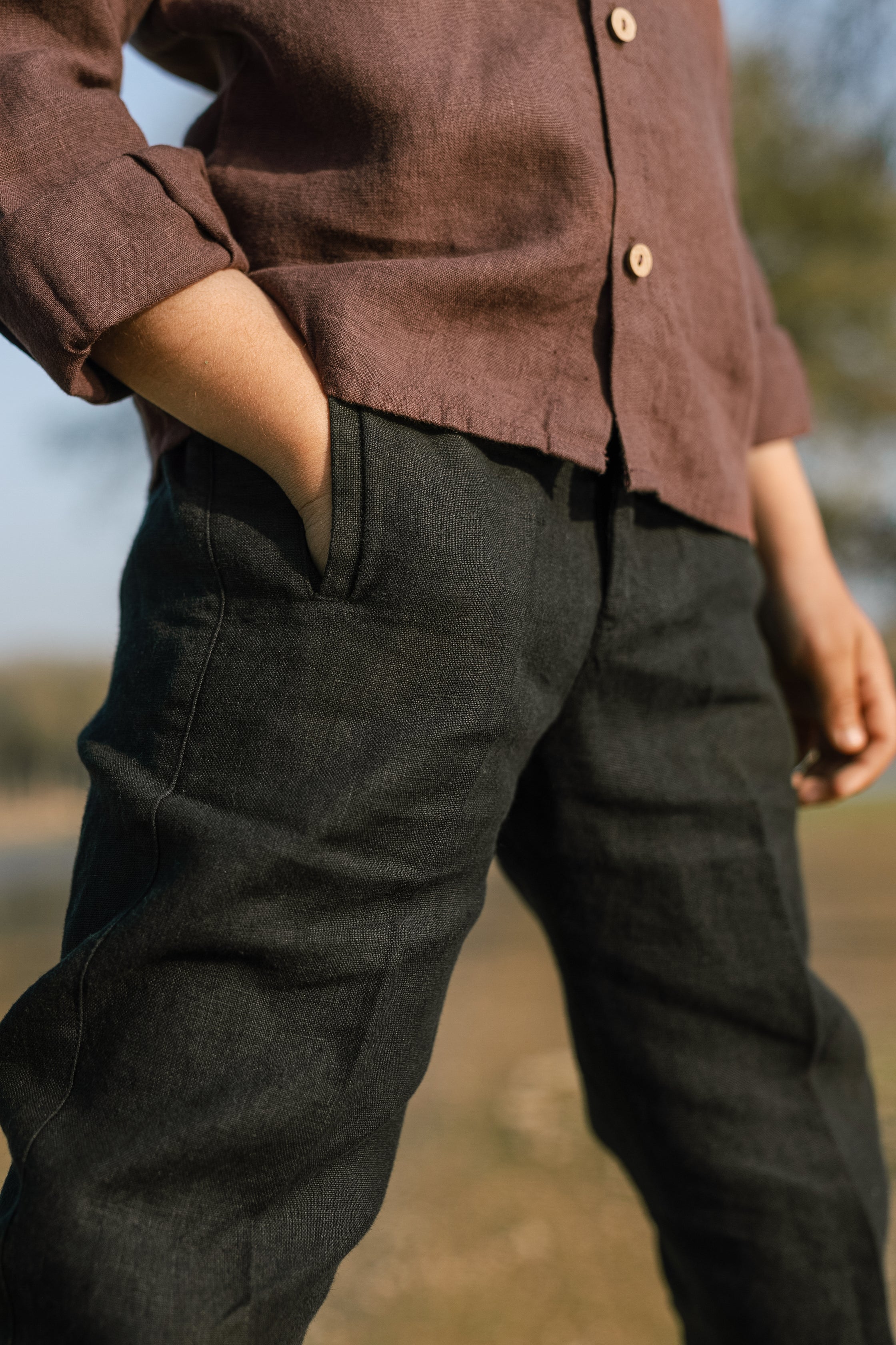 Bone Pocket Trouser - Chi Linen