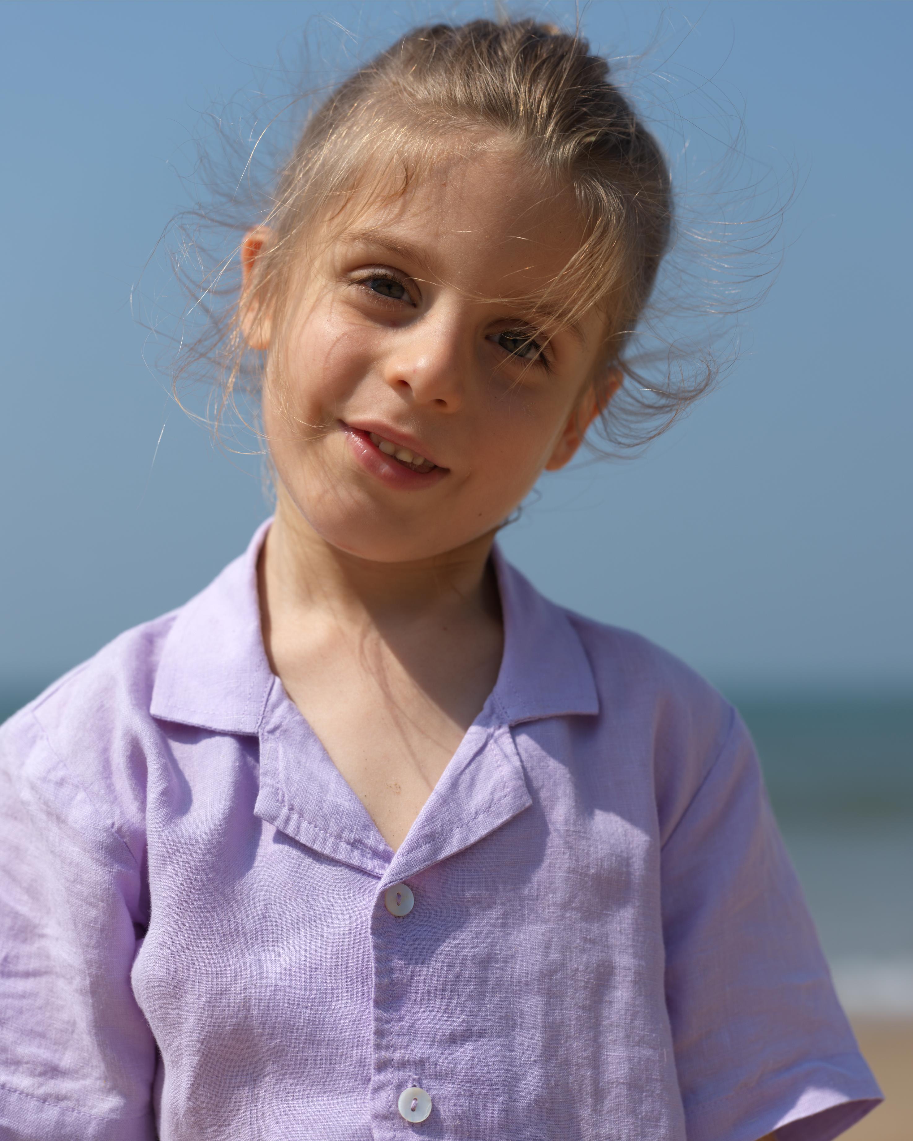 Boys Cuban Collar Shirt Pastel Lilac