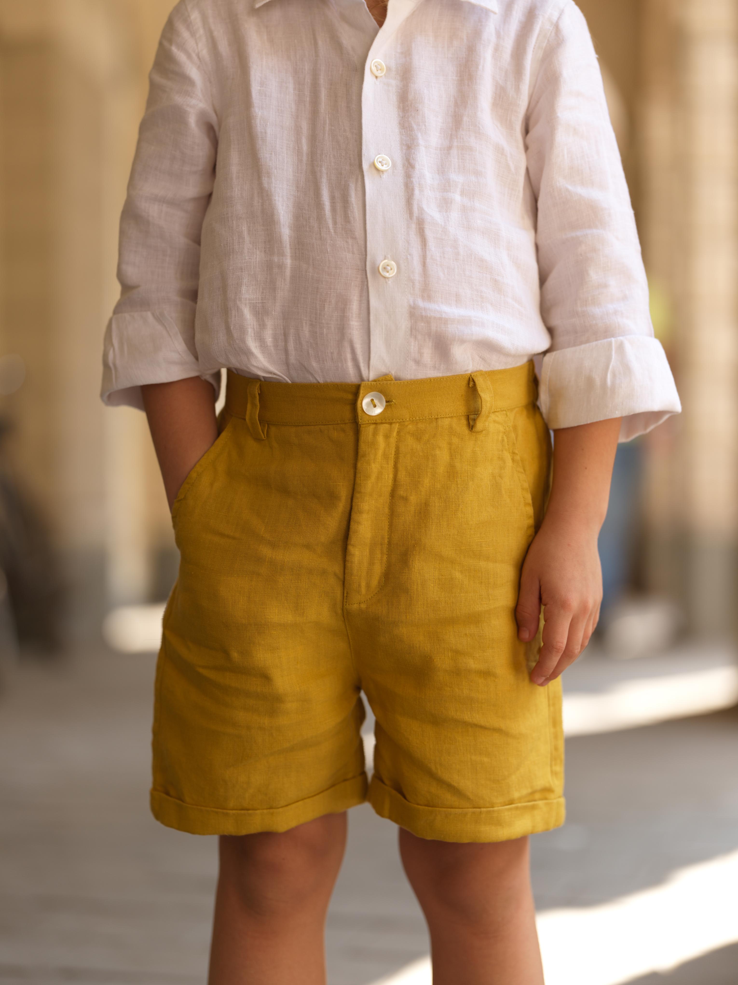 Boys Basic Shorts Mustard