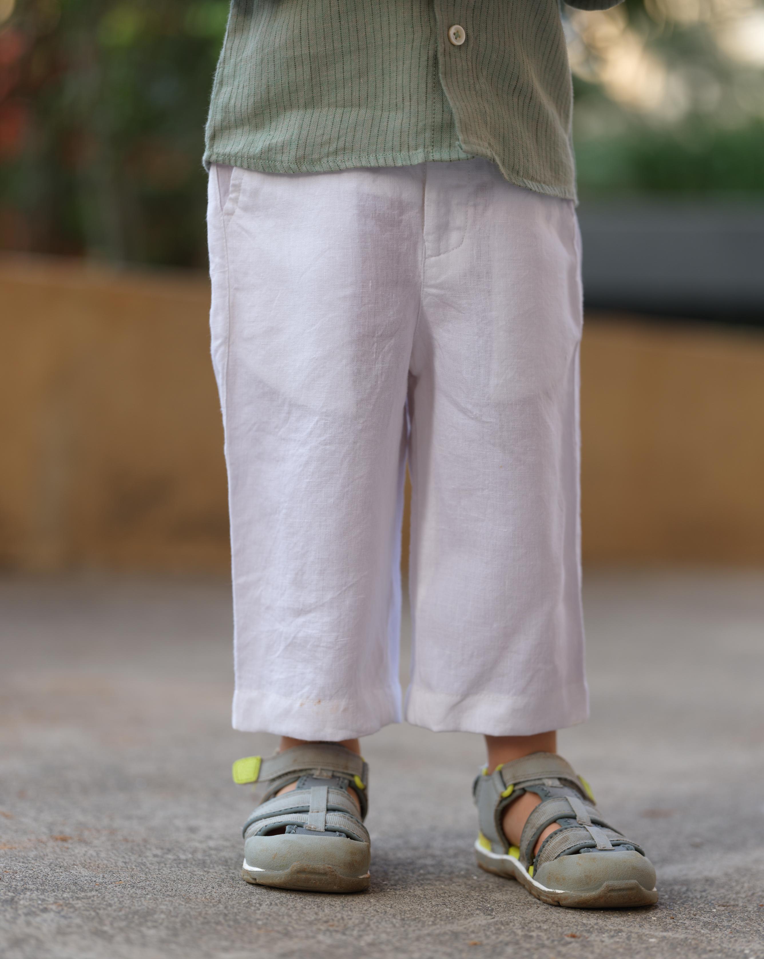 Boys Regular Collar Shirt Sage Hairline
