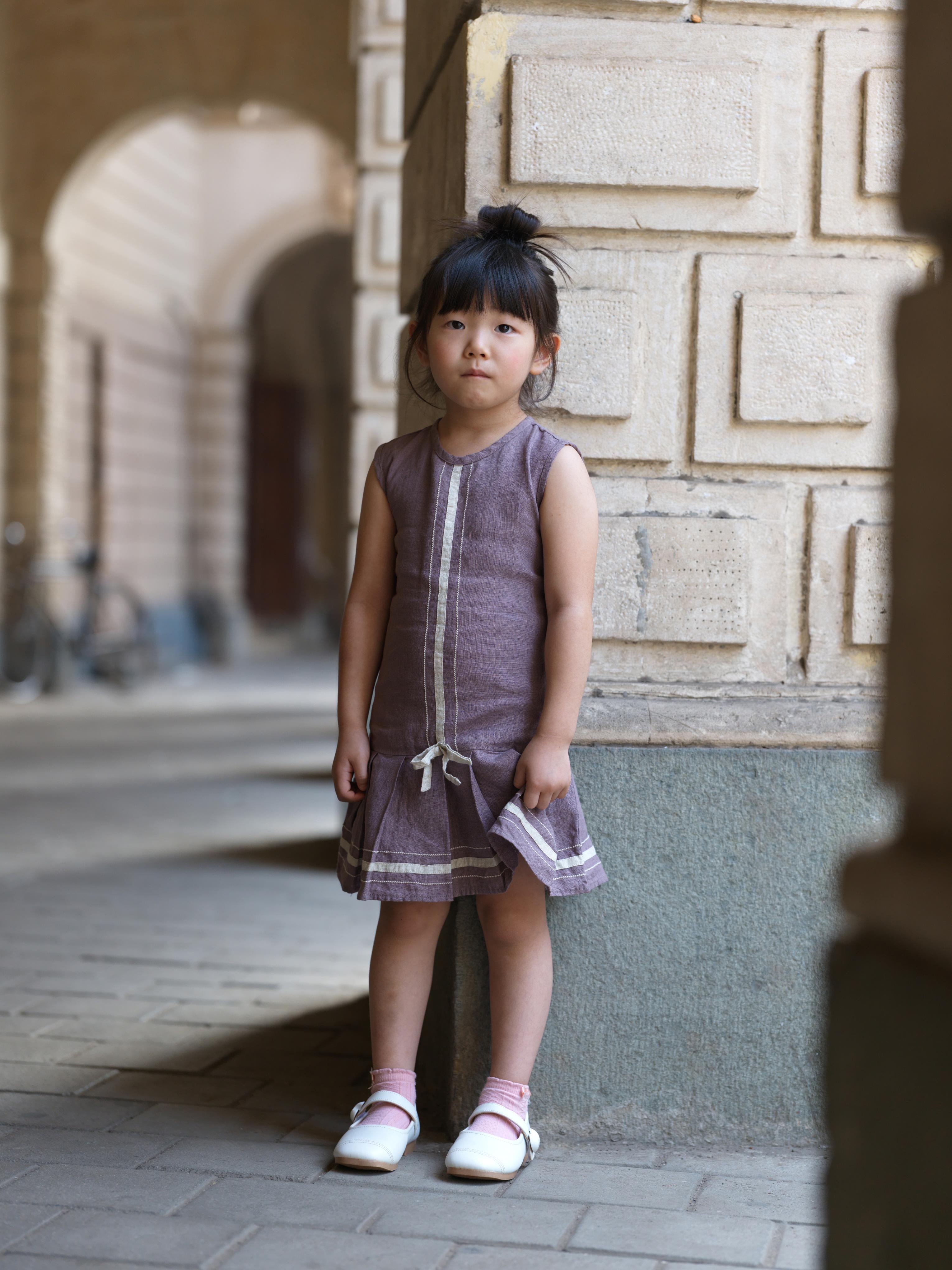 Girls Sleeveless Ribbon Dress Twilight