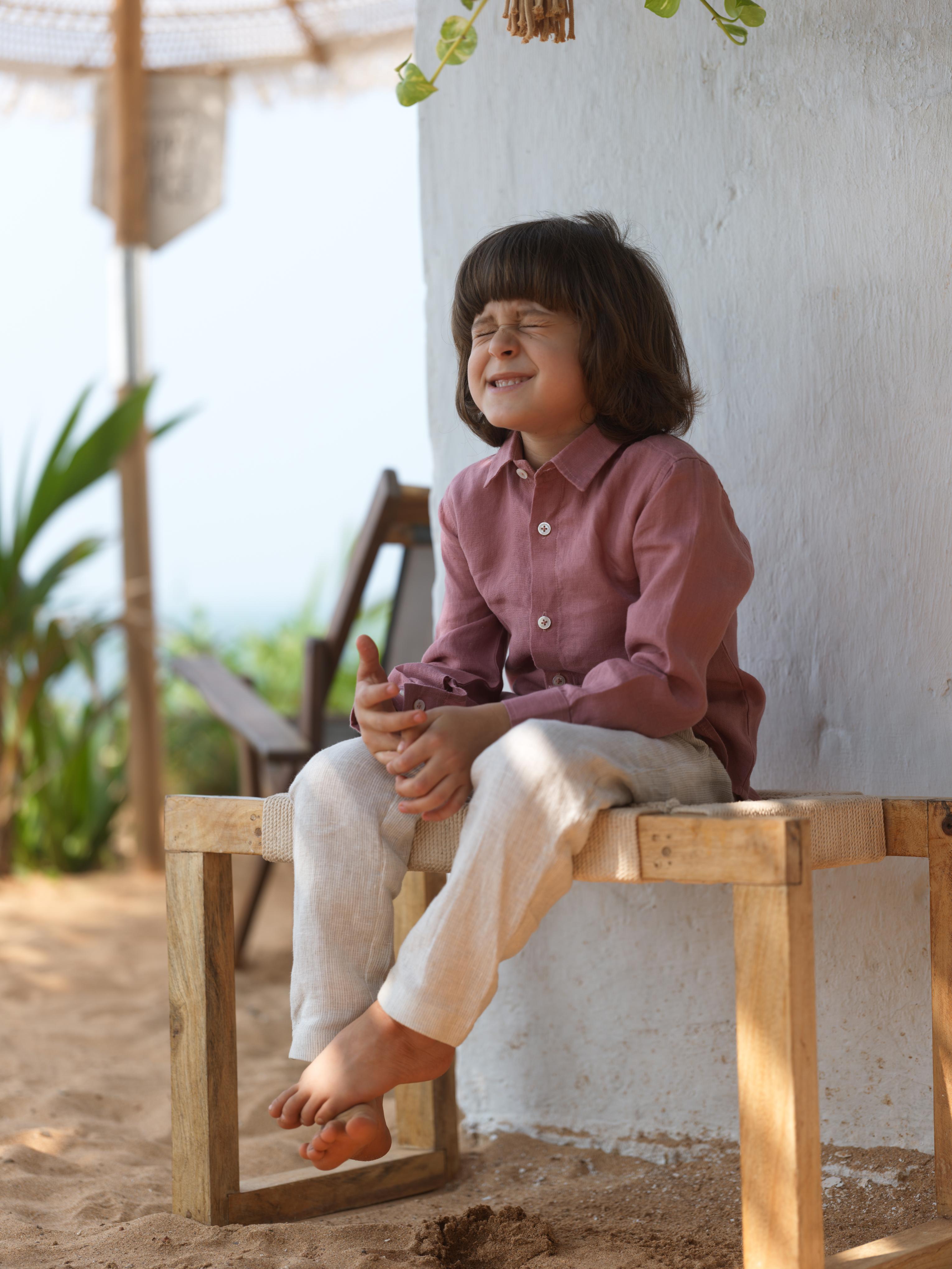 Boys Regular Collar Shirt Dusty Rose