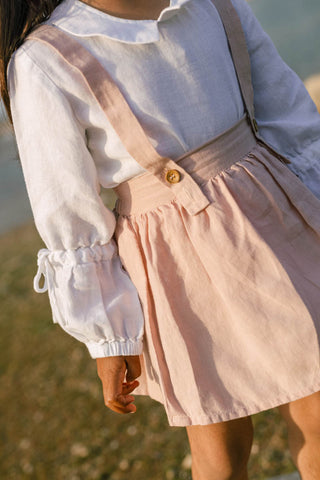 Suspender Skirt With Shirt Set