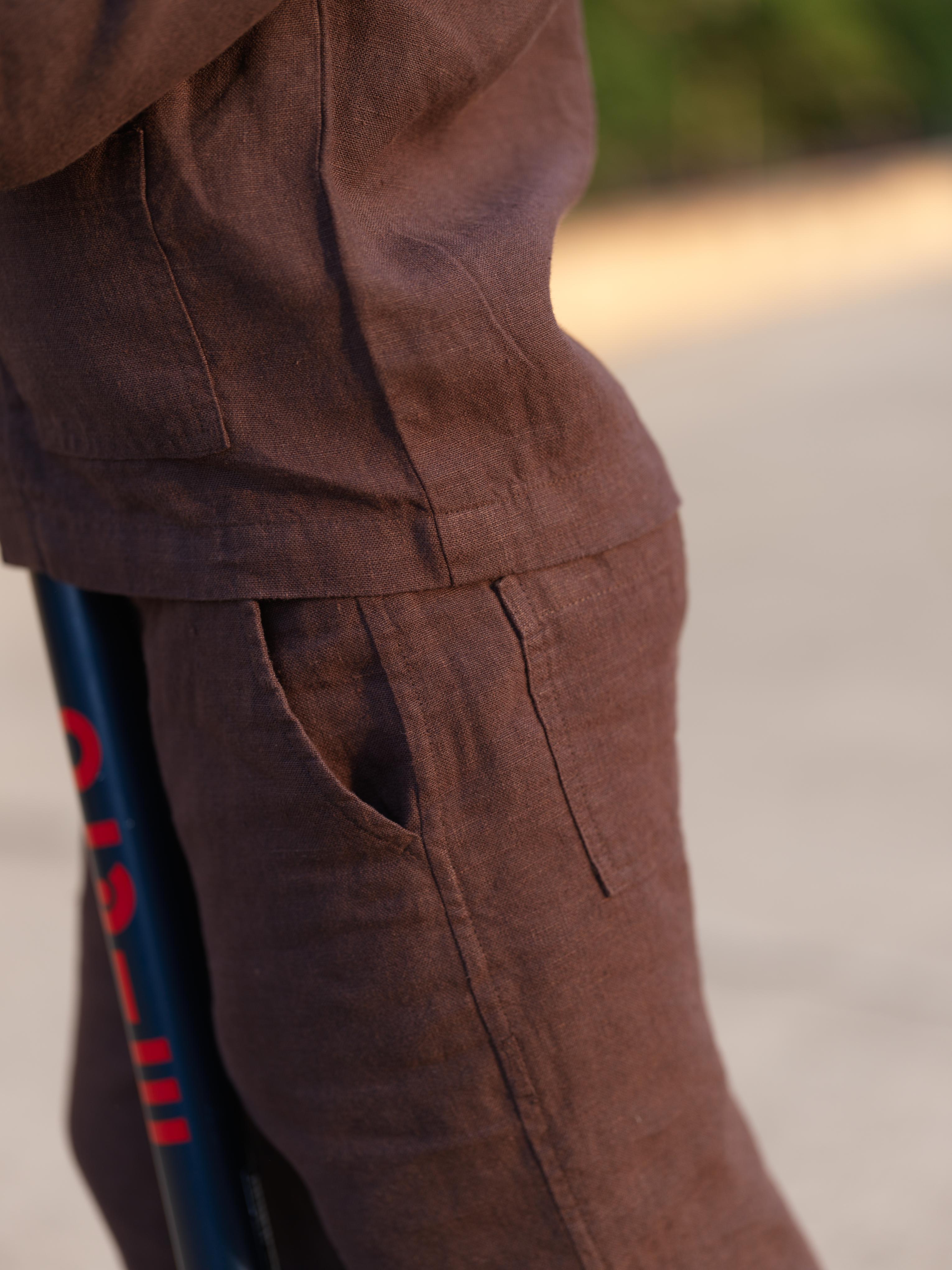 Boys Shacket Co-Ord Set Dark Brown