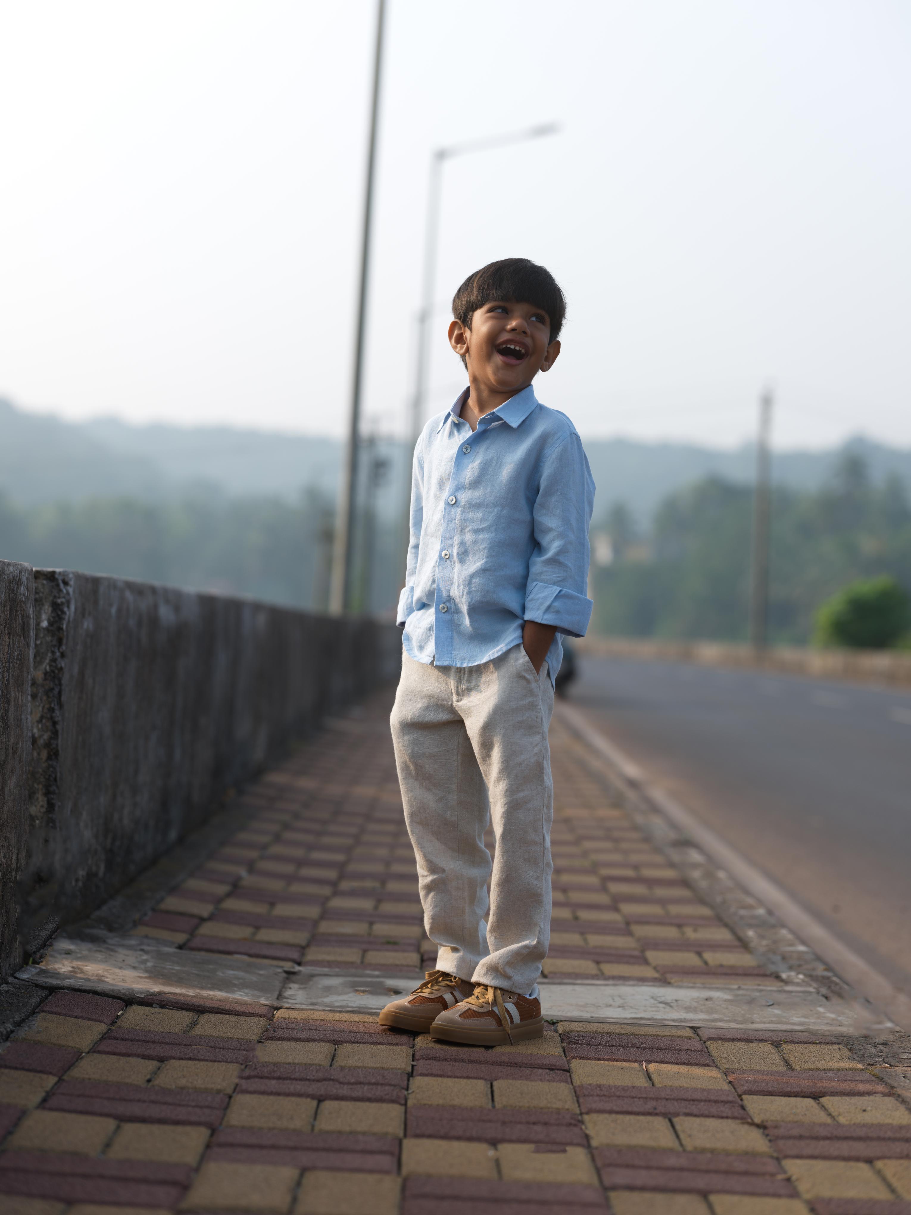 Boys Regular Collar Shirt Sky Blue
