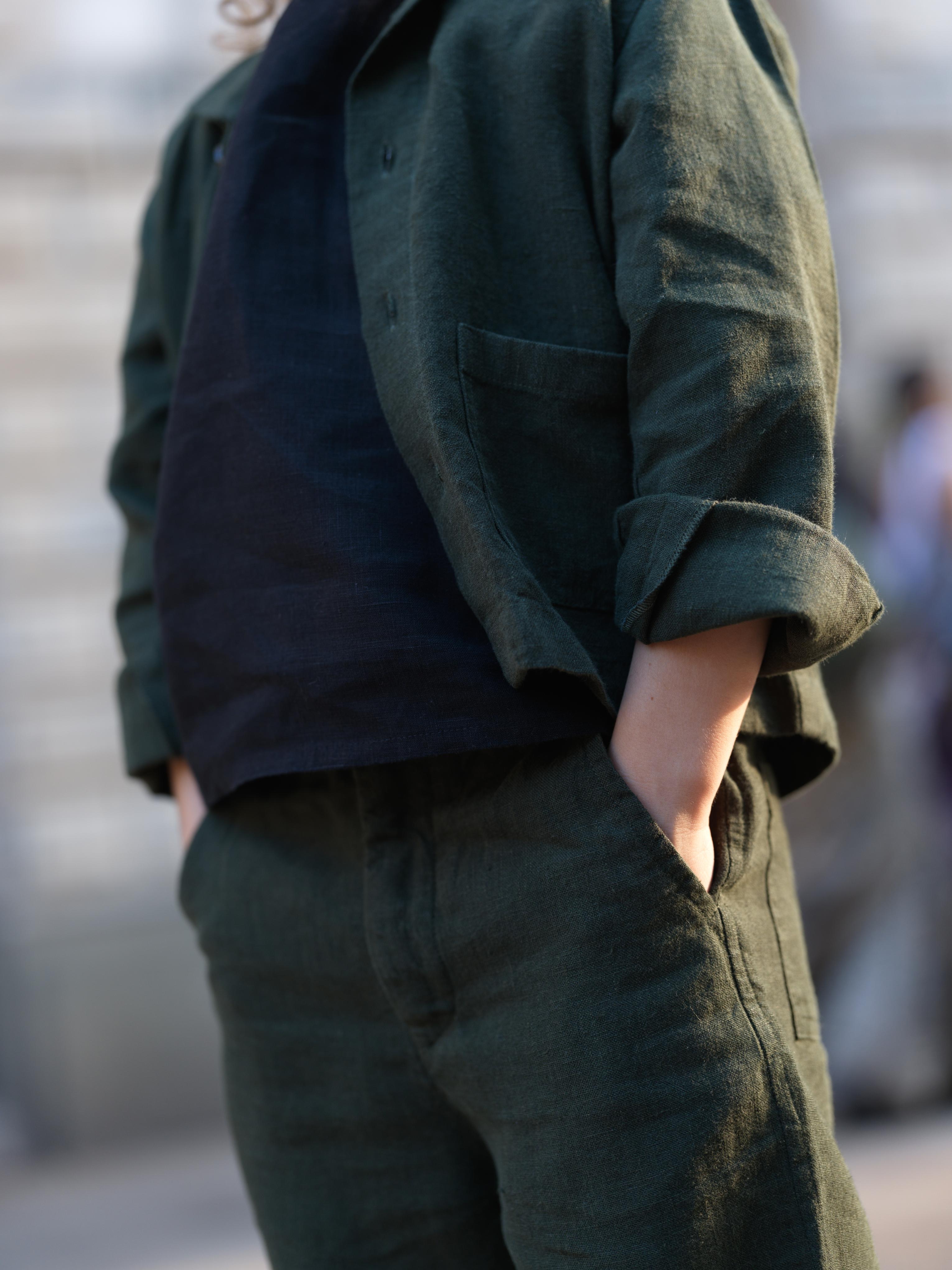 Boys Shacket Co-Ord Set Crocodile Green