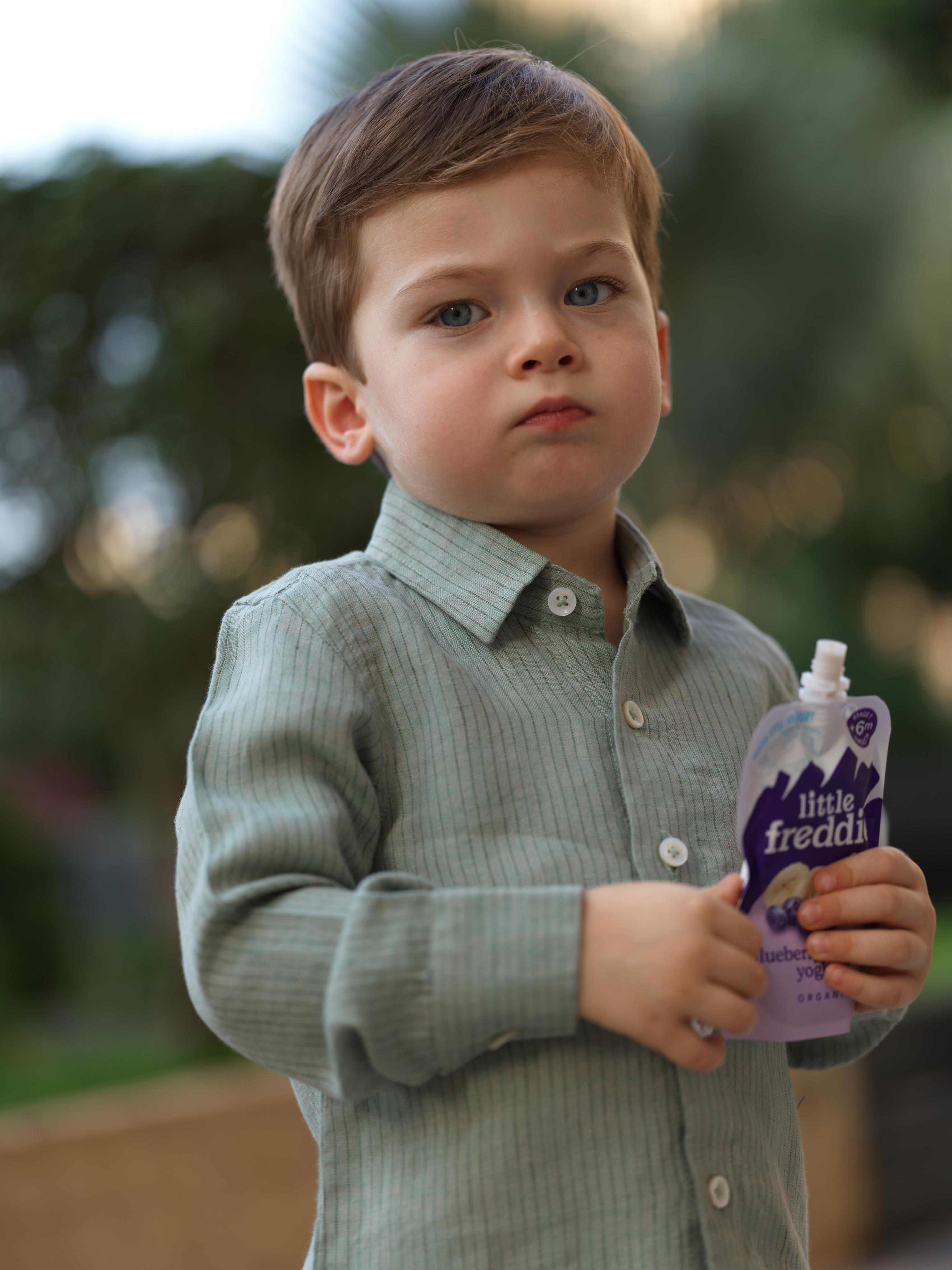Boys Regular Collar Shirt Sage Hairline