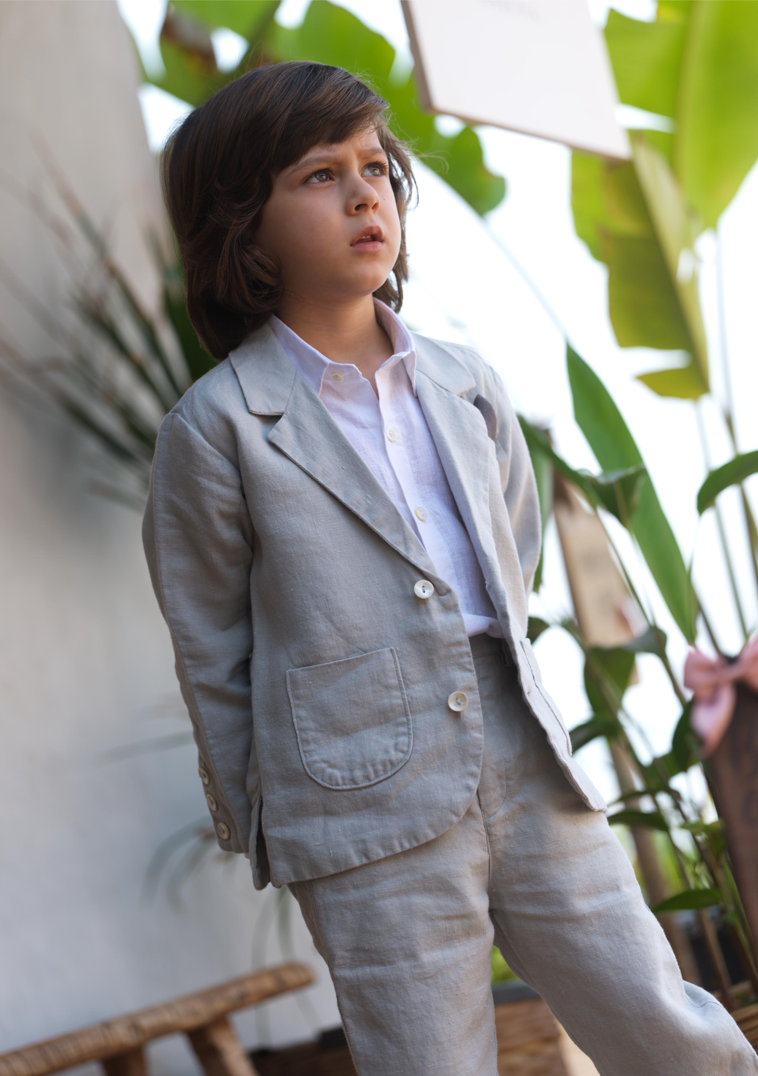 Boys 3-piece Blazer Set Cloud Grey