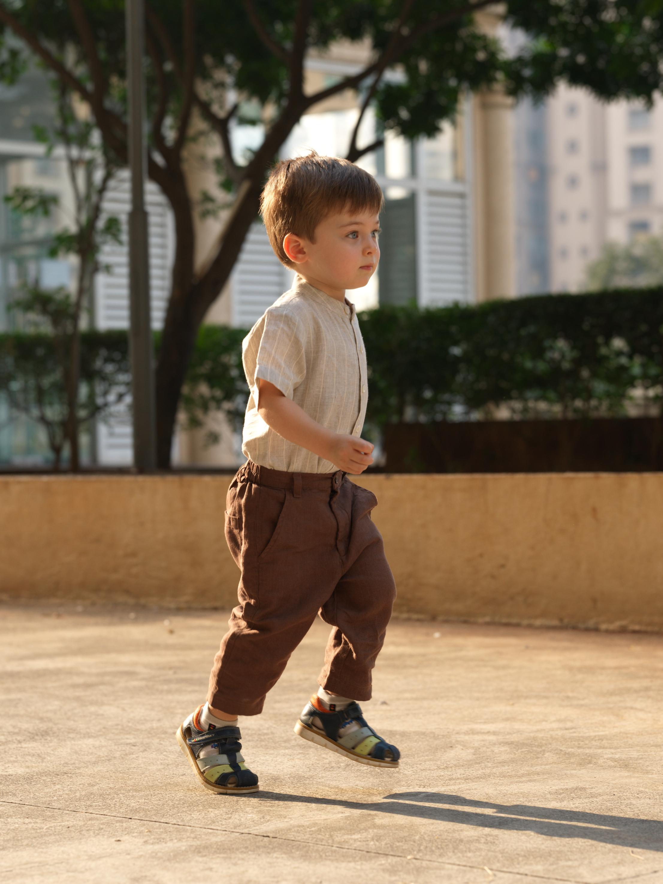 Boys Mandarin Collar Shirt Cloud Grey