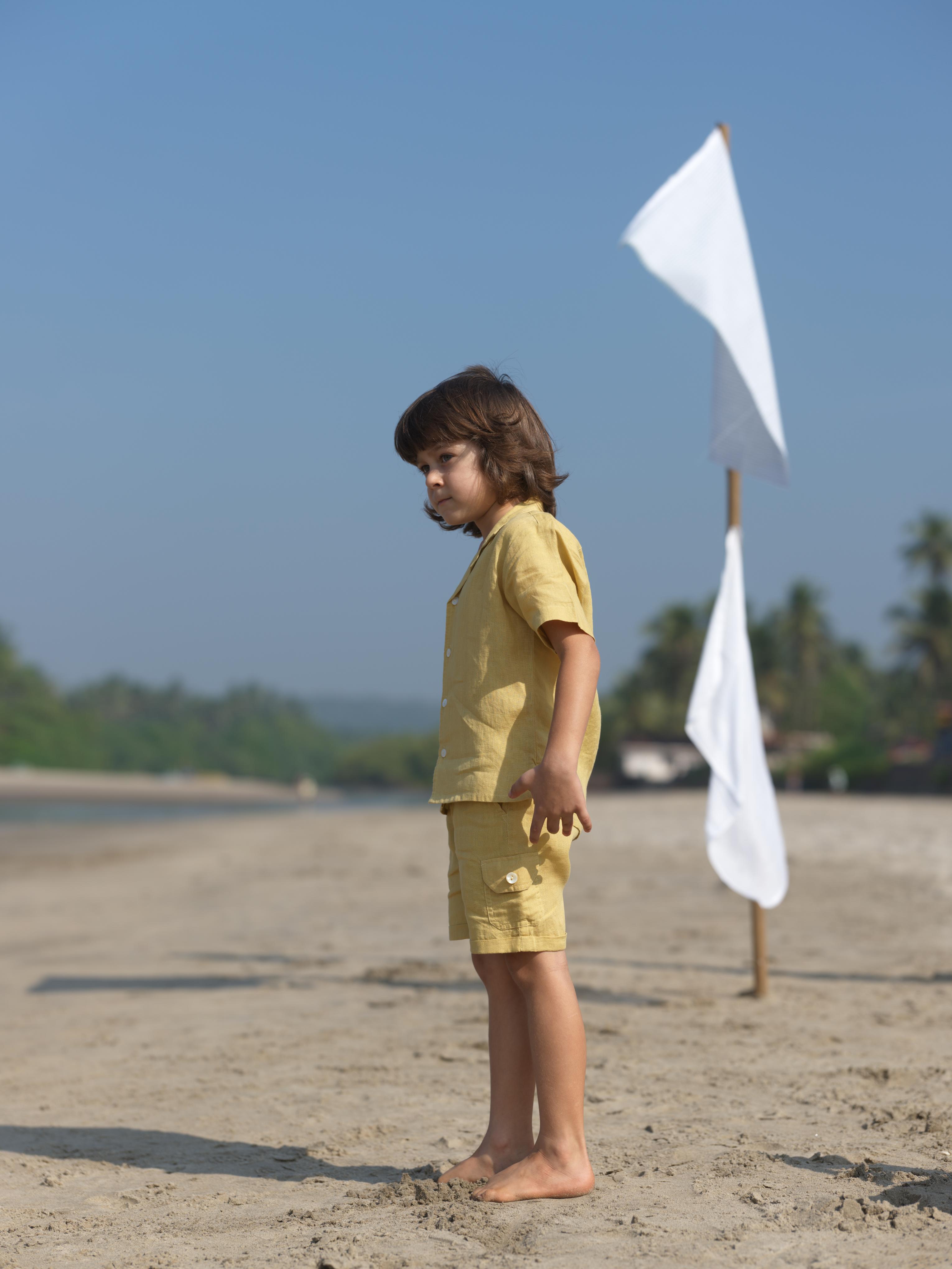 Boys Cargo Shorts Light Mustard